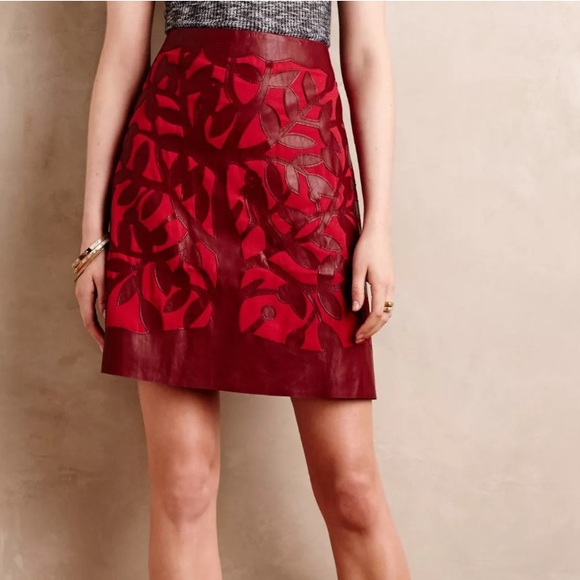 Anthropologie Dresses & Skirts - Anthropologie Floreat Perched Vegan Leather Skirt